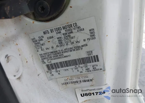 2006 Ford F-250 Lariat/Xl/Xlt z USA, uszkodzony, nr VIN 1FTSX20556ED46617